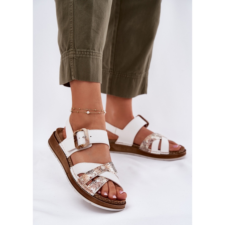 Kvinnors sandaler med InBlu GS000056 Vit spänne 2