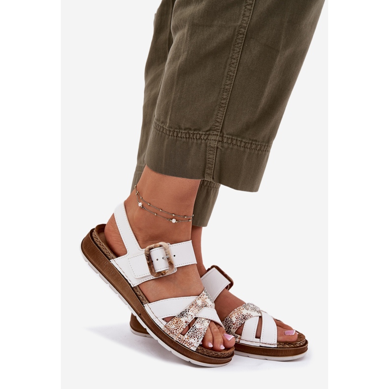 Kvinnors sandaler med InBlu GS000056 Vit spänne 1