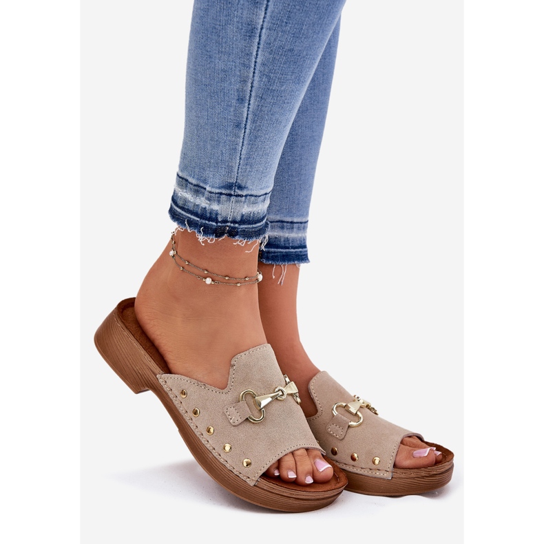 Kvinnors mocka tofflor inblu tf0002k beige 1