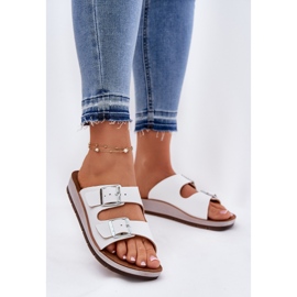 Kvinnors flip flops med inblu spänne cp000042 vit 2