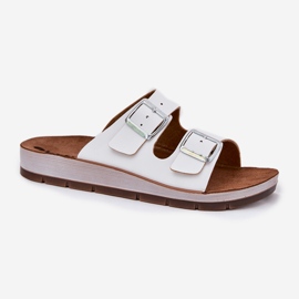 Kvinnors flip flops med inblu spänne cp000042 vit 4