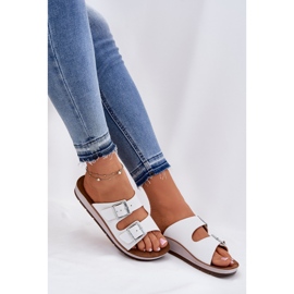 Kvinnors flip flops med inblu spänne cp000042 vit 5