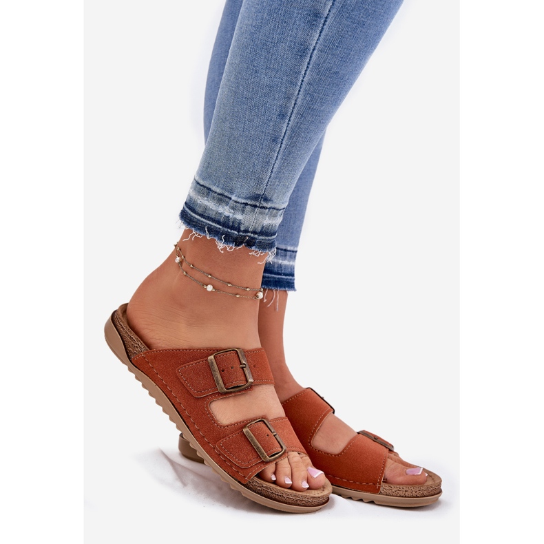 Kvinnors profylaktiska flip flops inblu AA000068 orange 1