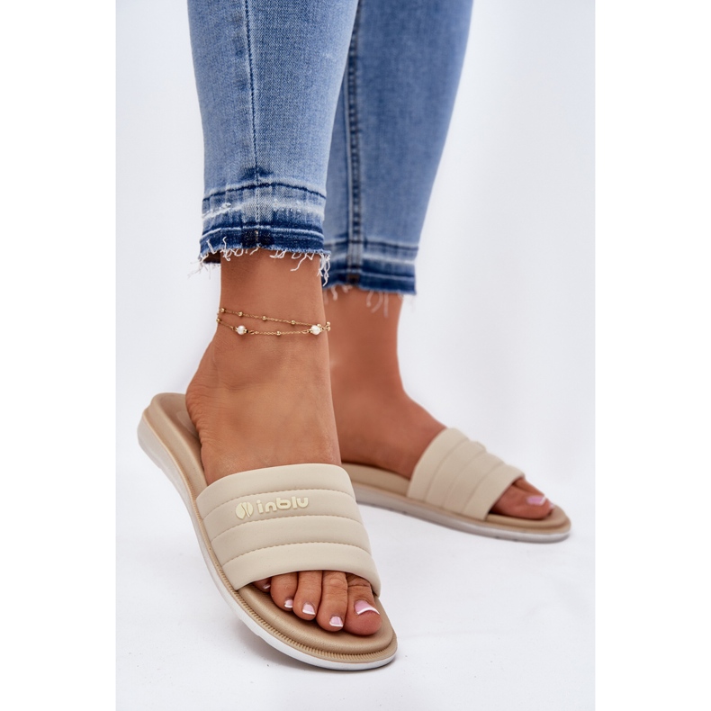 Kvinnors inblu SF000003 tofflor beige 2