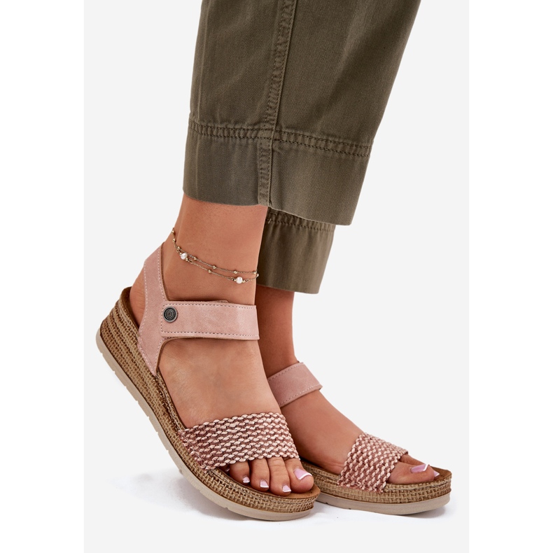 Kvinnors sandaler på InBlu RV000014 Wedge rosa 1