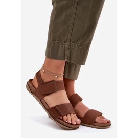 Kvinnoläder sandaler inblu aa0001ki kamel brun 1