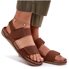 Kvinnoläder sandaler inblu aa0001ki kamel brun 9
