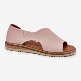 Kvinnors lädersandaler Artiker 46C1018 ljusrosa 4