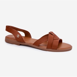 EVento Camel's Flat Sandals med Eco Leather Eco Leather brun 4