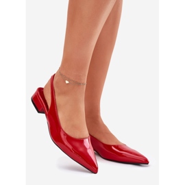 Röd med låghjelad röda ballerinor 1