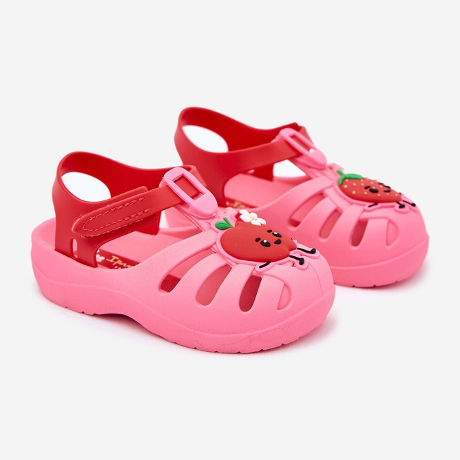 Kardborrband barnsandaler frukt 83615 ipanema sommar xiv rosa röda 1