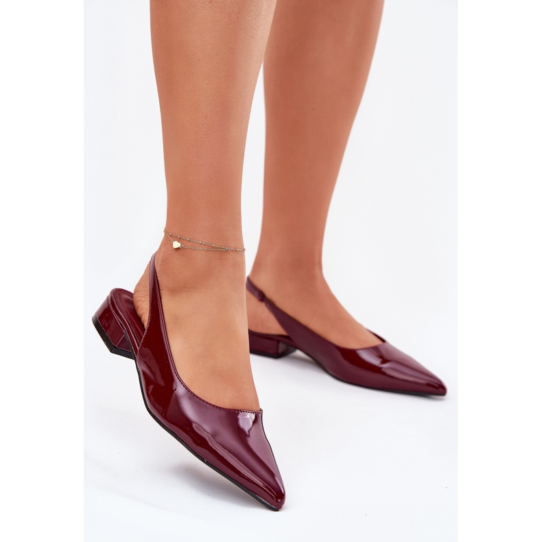 Målade låghöjda ballerinas burgogne röd 2