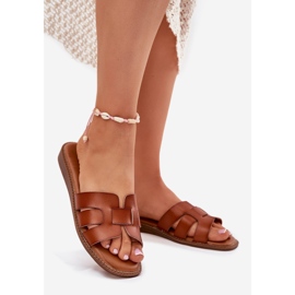 Boto Kvinnors tofflor med Eco Leather Camel Lisanoria brun 1