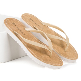Vinceza Beige flipflops 1