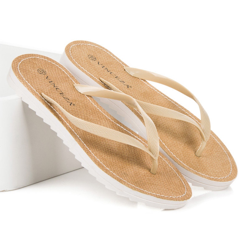 Vinceza Beige flipflops 1