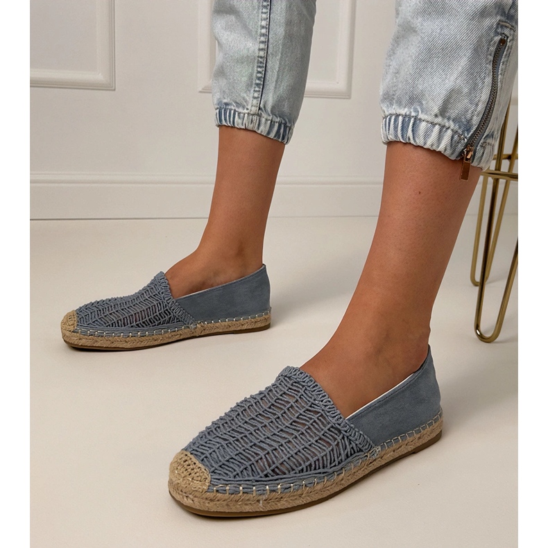 Blue OpenWork Espadrilles på plattformen blå 1