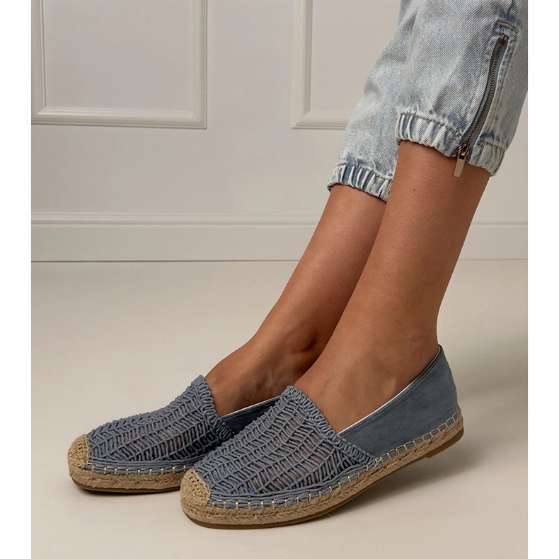 Blue OpenWork Espadrilles på plattformen blå 2