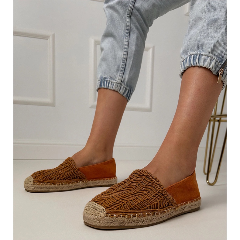 Brown OpenWork Espadrilles på plattformen brun 1