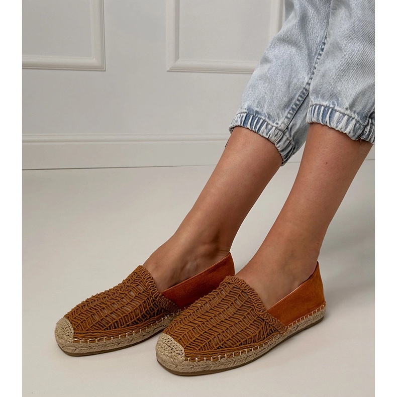Brown OpenWork Espadrilles på plattformen brun 2