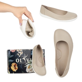 Olivier Barfota kvinnors minimalistiska pumpar gled 1771pol beige 2