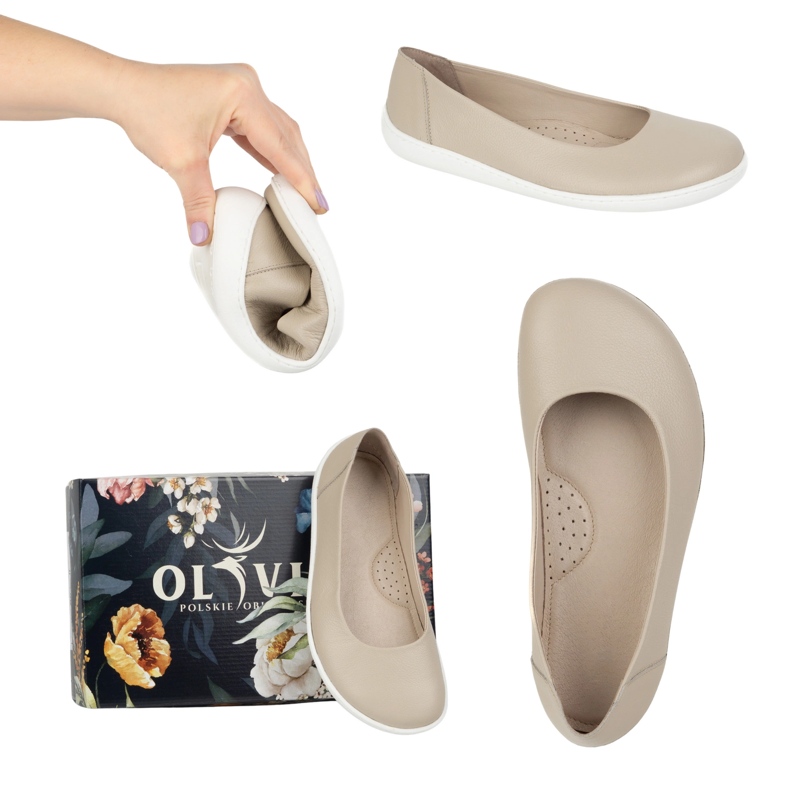 Olivier Barfota kvinnors minimalistiska pumpar gled 1771pol beige 2