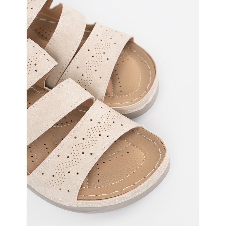 Seastar Lätt ljus flip flops på en låg kil beige 2