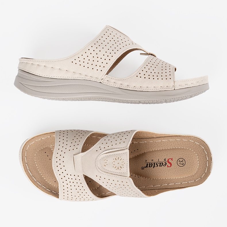 Seastar Lätt -BEIGE Bekväma snittflip flops 2