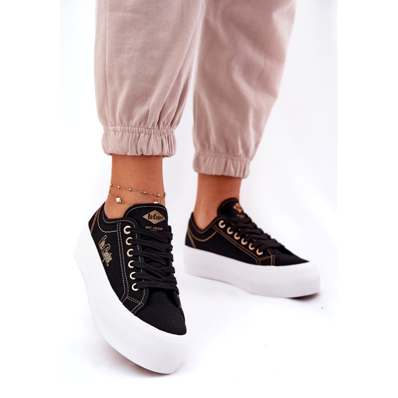 Kvinnors material sneakers på Lee Cooper LCW-25-31-3431L-plattformen svart 2