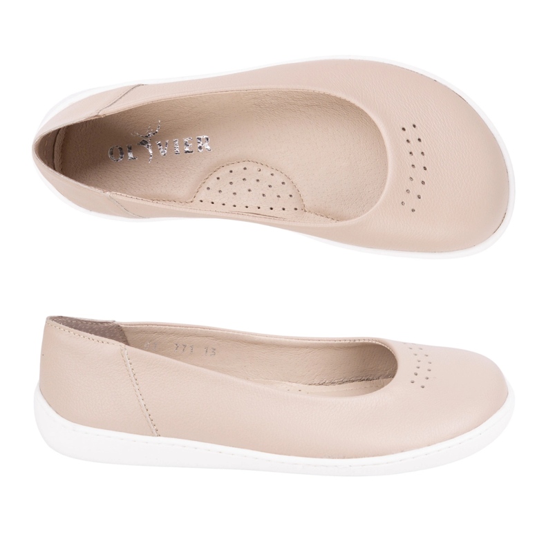 Olivier Barfota kvinnors minimalistiska pumpar gled 1771pol mini beige 1