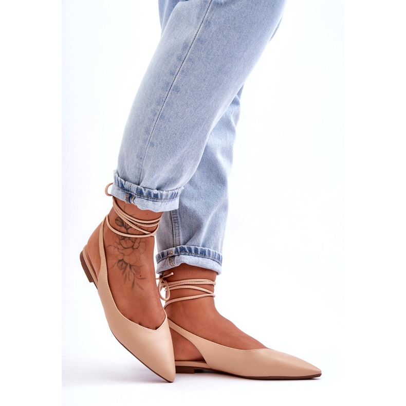 Kvinnors eko-delade nakna ballerinor beige 3