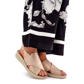 Jezzi Kvinnors sandaler från Eco-Leather Golden gyllene 1