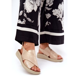 Jezzi Kvinnors sandaler från Eco-Leather Golden gyllene 2