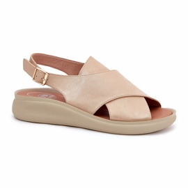 Jezzi Kvinnors sandaler från Eco-Leather Golden gyllene 4