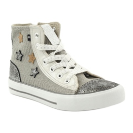 Barns sneakers bundna i grå stjärnor 374068 Big Star 1