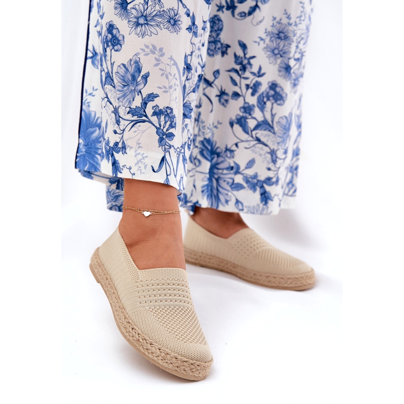 Kvinnors espadrilles med Vinceza 13624 Beige flätor 2