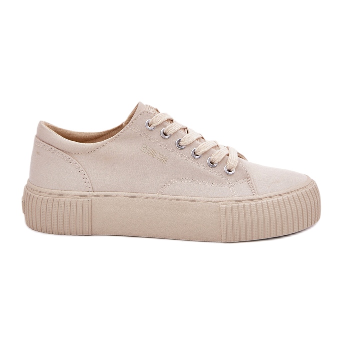 Kvinnors material sneakers Big Star RR274407 Beige 2