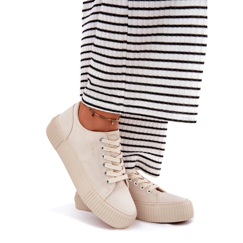 Kvinnors material sneakers Big Star RR274407 Beige 3