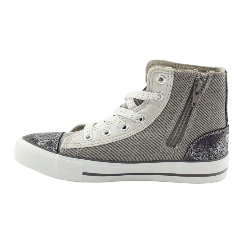 Barns sneakers bundna i grå stjärnor 374068 Big Star 2