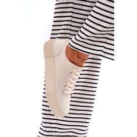 Kvinnors material sneakers Big Star RR274407 Beige 5