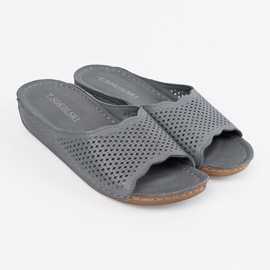 T.Sokolski Lädergrå flip flops 3