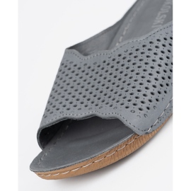 T.Sokolski Lädergrå flip flops 1
