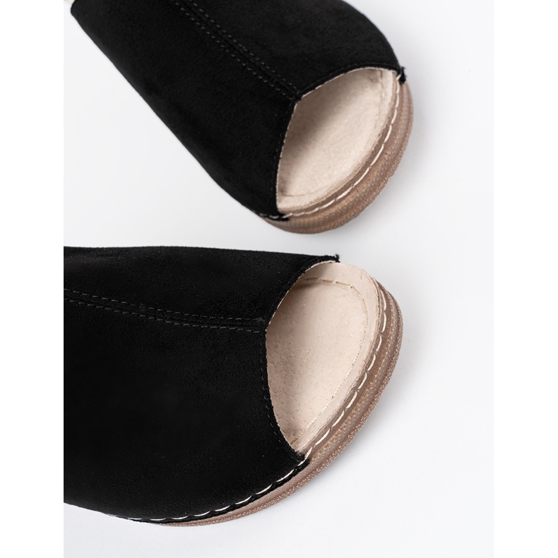 Goodin Kvinnors svarta flip -flops på plattformen 1