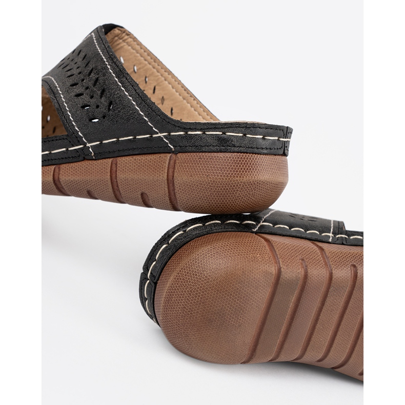 Svarta wedge tofflor 1