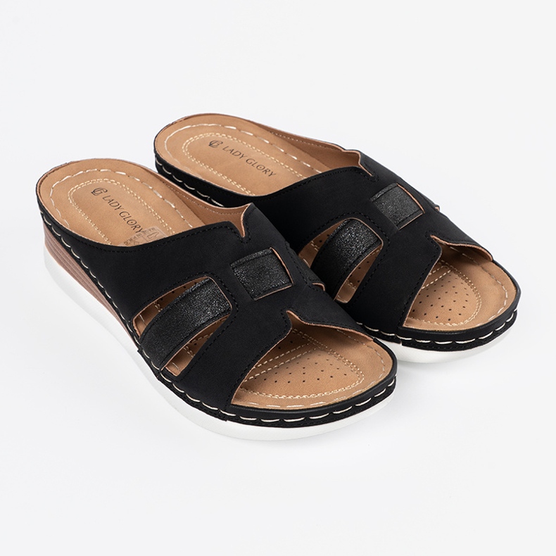 Kvinnors svarta flip -flops 1