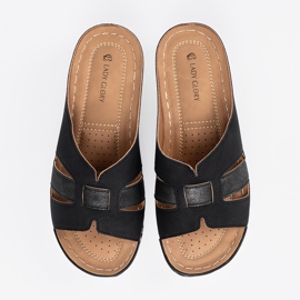 Kvinnors svarta flip -flops 2