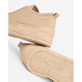 Beige låga kvinnors sneakers 3