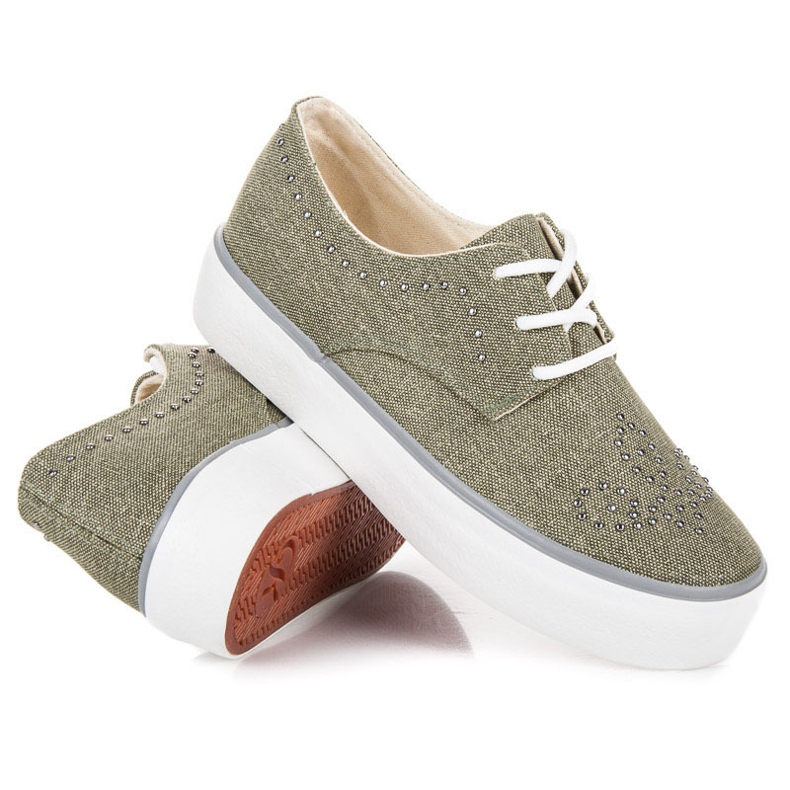 Kylie Sneakers Med Kristaller grön 2