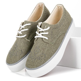 Kylie Sneakers Med Kristaller grön 1