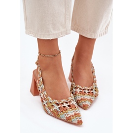 Sandaler med flätning på multicolor -posten gul 5