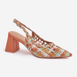 Sandaler med flätning på multicolor -posten gul 4